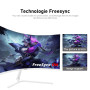 Gawfolk Écran PC 27 Pouces incurvé 180Hz Gaming Computer Moniteur, 1800R,1ms，FHD 1080p, 178 ° Grand Angle,Haut-Parleur intégré, 