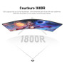 Gawfolk Écran PC 27 Pouces incurvé 180Hz Gaming Computer Moniteur, 1800R,1ms，FHD 1080p, 178 ° Grand Angle,Haut-Parleur intégré, 