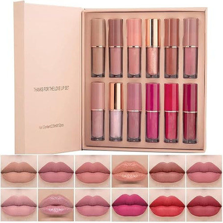 Ensemble de maquillage de rouge à lèvres, pigments intenses, ensemble de cadeau de maquillage pour les lèvres longue durée imper