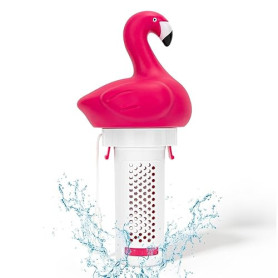 KGC Flotteur de Piscine, Flamingo Distributeur de Chlore Flottant Smaler Compatible comprimés de Chlore de 2,5 cm Flotteur doseu