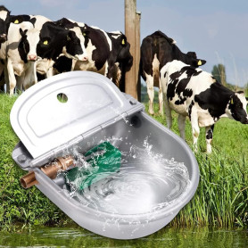 MOGOULUA Abreuvoir automatique avec valve flottante en cuivre,Grande capacité,En acier inoxydable,Abreuvoir pour bovins,Abreuvoi