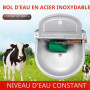 MOGOULUA Abreuvoir automatique avec valve flottante en cuivre,Grande capacité,En acier inoxydable,Abreuvoir pour bovins,Abreuvoi