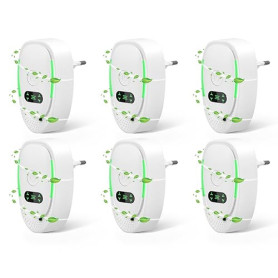Eirolace Purificateur d'air, Plug in Air Purifier, 6PCS Purificateur d'air à Ions Négatifs, Ioniseur d'air pour Bureau, Chambre,