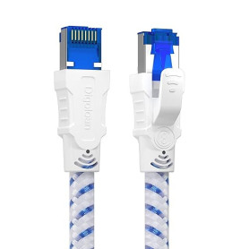 Câble Ethernet Cat 8, RJ45 1m 2m 3m 5m 10m 20m 30m Cable Réseau, Cat8 40Gbps 2000MHz Gigabit S/FTP Nylon Câble Internet Lan pour