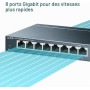 TP-Link SG108 Switch Ethernet Gigabit 8 ports RJ45 metallique 10/100/1000 Mbps, IGMP Snooping, switch RJ45 idéal pour étendre le