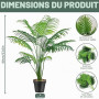 Lighterday Lot de 2 grandes plantes artificielles décoratives d'intérieur - Palmier artificiel en plastique pour bureau, maison,