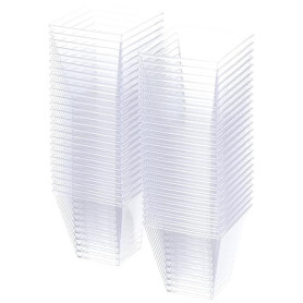 GUILLIN - MOULIPACK VERINE120C SACHET DE 50 Verrine de Forme Pyramidale 12Cl, Polystyrène, Transparent, 5,9 x 5,9 x 5,6 cm, Cris
