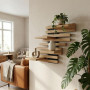 Qoka Crafts Étagère Murale Flottante Modulable en Tasseaux Bois Massif - Tablette Décoration Design pour Chambre, Cuisine, Salon