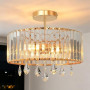 ANWIO Lustre Cristal Doré, E27 Lustre Salon Moderne, Plafonnier Led Ø365mm, Luminaire Plafonnier Salle à Manger, Cuisine, Chambr