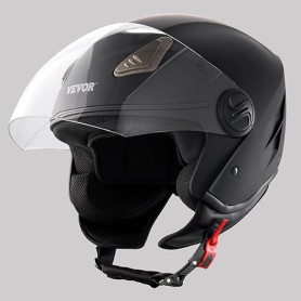 VEVOR Casque de moto 3/4 face, Casque Street ABS haute densité, avec Emplacement Bluetooth et Lentille interchangeable, Casque d