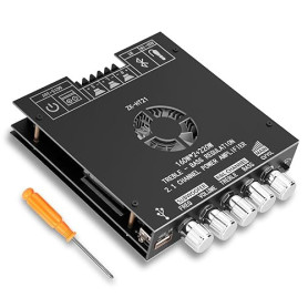 ZK-HT21 Amplificateur HiFi Bluetooth 2.1 Canal 160W x 2 + 220W Subwoofer, Module Ampli Audio Mini Stéréo avec Entrée BT/USB/AUX,