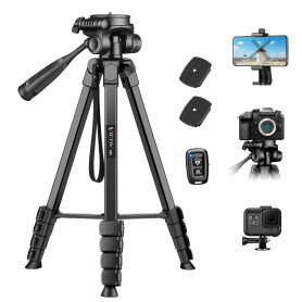 Victiv Trépied Appareil Photo, 172cm Trépied Caméra en Aluminium Portable, Trepied Smartphone Améliorés pour iPhone, Samsung, Tr