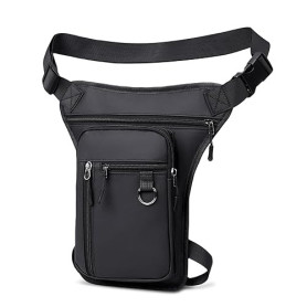 Flintronic Sacoche de Jambe Moto, Sac Tactique de Jambes Étanche, Multifontion Moto Poche Jambe, avec Sangle de Jambe Amovible,