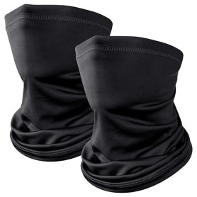 Kiiwah 2 Pièces Cache Cou Elastique pour Homme et Femme, Tour de Cou Coupe-Vent et Respirant Snood à Séchage Rapide pour Moto, C