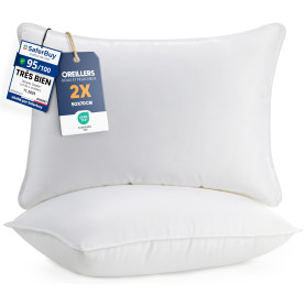 Utopia Bedding Pillow (Lot de 2), 50 x 70 cm, Oreiller de Sommeil, Coussin Respirant et Doux (Blanc)