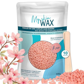 My Skin WAX - Perles de Cire à épiler sans Bande, 400g, Hypoallergénique, Cire d'Épilation en Douceur sans Rougeurs, Spéciale po