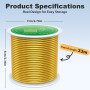 VynyQoo 2mm Fil Aluminium,33m Or Fil de Fer Souple Loisir Creatif, Fil Metallique, pour Bijoux DIY L'artisanat