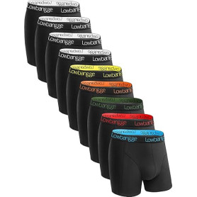 Lowbangge Premium Boxer Homme,Caleçon Homme Coton(Lot de 9),Coupe Confortable avec Technologie d'ajustement Parfait