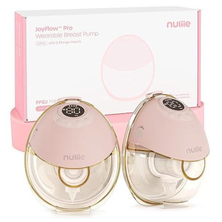 Nuliie JoyFlow Pro Tire-lait portable mains libres avec veilleuse & collecteur PPSU sans BPA, tire-lait électrique avec 4 modes