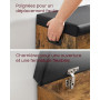 VASAGLE Banc à Chaussures Rembourré, Banc de Rangement, Rangement Caché, Étagères, Meuble d'Entrée, Capacité de Charge 136 kg, 3