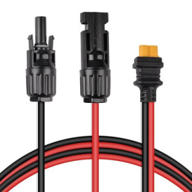 URAQT Connecteur de Panneau Solaire au Câble Adaptateur XT60 12AWG, 60CM IP68 Imperméable Double gaine PVC Résistant à La Chaleu