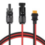 URAQT Connecteur de Panneau Solaire au Câble Adaptateur XT60 12AWG, 60CM IP68 Imperméable Double gaine PVC Résistant à La Chaleu