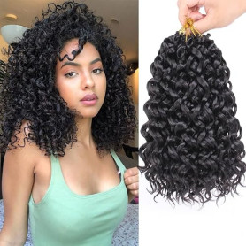 Mscat 8 Packs GoGo Curl au Crochet cheveux 10 pouces court au Crochet cheveux bouclés pour les femmes Water Wave Beach Curl Deep