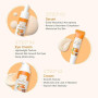 Ensemble de Soins de la Peau au Curcuma et à la Vitamine C, Set de Soin du Visage 5 en 1 pour Femmes avec Nettoyant au Curcuma,