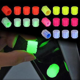 GNALIA Bouchons De Valve Auto，20 Pcs Bouchons De Valve Auto Luminescents，5-Couleurs L'Universel Fluorescent Bouchons De Valve De
