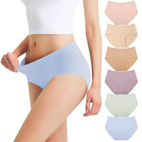 Falechay Culottes Femme Coton Taille Basses sous-vêtements Slips Lot de 6