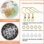 TOAOB 300pcs Crochet de Boucle d'oreille en Plaqué Or 925 Argent 18mm avec Boule à Ressort et d'anneaux Ouverts 4mm et Fermoirs
