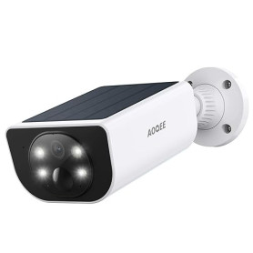 AOQEE Camera Surveillance WiFi Exterieure sans Fil - 2K Camera Exterieur Batterie Panneau Solaire intégré, Étanche IP65, PIR dét