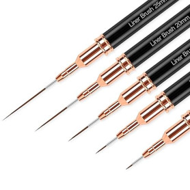 Sularpek 5 Pièces Pinceau Nail Art Ongles, Pinceaux Nail Art Liner Ultra Fin, Pinceau Liner Ongle pour Les Lignes Longues, Détai