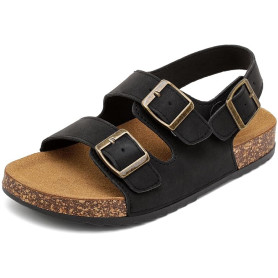 zaxunai Mules Femme Sandales,Homme Antidérapantes Sabots Été Plates En Liège Sandales,Mode Réglables Boucles Plateforme Chausson