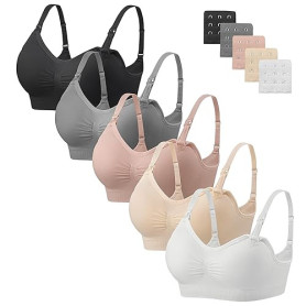 HBselect 5 Pcs Soutien-Gorge d'allaitement Maternité Soutien-Gorge d'allaitement sans Couture