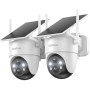COOAU 2K Camera Surveillance WiFi Exterieure sans Fil | Caméra Solaire 3MP 360° PTZ, Wi-FI 6, Recharge Basse Luminosité, Détecti