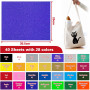 ZPQAODI 40 Feuilles Vinyle de transfert de chaleur 30.5*25CM, Thermocollant pour Tissu 27 couleurs Feuilles DIY en Vinyle Papier