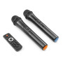 Vonyx Verve38 Enceinte Sono Portable 800W, Enceinte Bluetooth Puissante, 2 Micros sans Fil UHF, Poignées et roulettes de Transpo