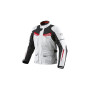 Jet Blouson Veste Moto Homme Imperméable Avec Armure Textile Aquatex (Blanc Rouge, XL (EU 52-54))