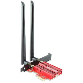 Carte WiFi 5400Mbps PCIe WiFi 6E Bluetooth5.3, Intel WiFi 6E AX210, Tri-Bandes (6GHz/5GHz/2.4GHz) Carte WiFi 6 pour PC Win 11/10