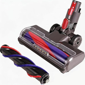 Brosse de rechange pour aspirateur Dyson V11, V10, V8, V7, V15, avec lumières avant, 2 rouleaux de rechange, tapis et sols durs