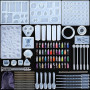 MUOIVG Kit de Moules et Outils de Coulée de Résine,Moule de Bricolage de Silicone,Silicone Moule pour Bijoux en Époxy Résine, po