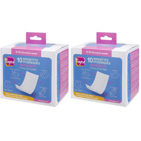 Tigex Serviettes Hygiéniques post accouchement, 10 Unités (Lot de 2)