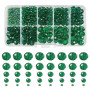 TOAOB 1000pcs Perles à Facette de Cristal Rondes Perle en Verre en Vrac Vert Foncé 2mm 4mm 6mm 8mm 10mm Transparent Crystal Bead