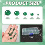 TOAOB 1000pcs Perles à Facette de Cristal Rondes Perle en Verre en Vrac Vert Foncé 2mm 4mm 6mm 8mm 10mm Transparent Crystal Bead