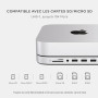 SATECHI Hub Mac Mini & Support avec Boîtier SSD NVMe/SATA M.2, Données 10Gbps, 3X USB-A 5/10Gbps et Prise Audio, pour Mac Mini M