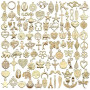 WeddHuis 100 Pièces Breloques Pendentifs pour Bijoux DIY, Charms Vintage Aesthetic pour Colliers Bracelets Boucles d'Oreilles (d