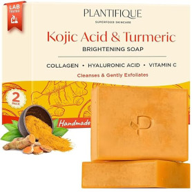 PLANTIFIQUE Turmeric & Kojic Acid Soap | Savon Visage & Corps au Curcuma | Testé en Laboratoire | Skincare Coréenne Anti-Tache |