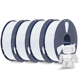 SUNLU Filament PLA Haute Vitesse 1.75 mm pour Imprimante 3D Rapide, HS-PLA, 4KG, Paquet de 4, Blanc