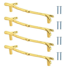 Luxeu Poignées de Plateau pour Moules de Plateau en Résine, 4 Pièces 128mm Poignée Cuisine en Forme de Branche, avec 8 Pièces Vi